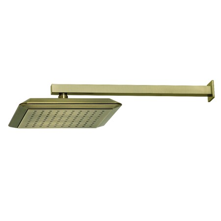 Showerscape K251A3CK 9-5/8 Inch Square Shower Head with Shower Arm, Antique Brass K251A3CK